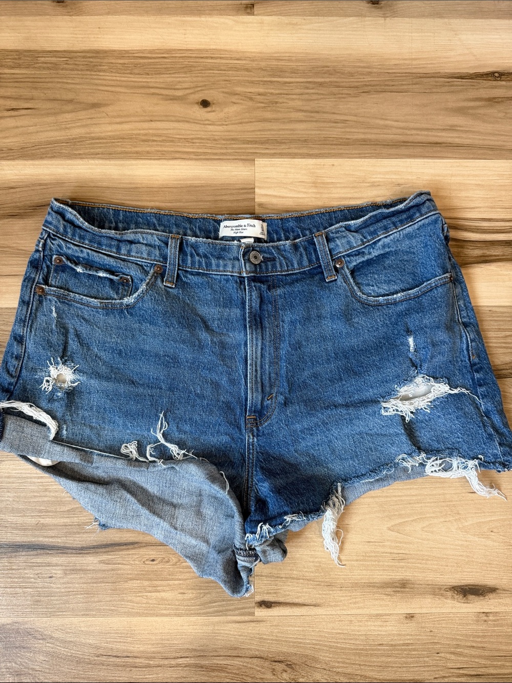 Abercrombie & Fitch Blue Distressed Denim Cutoff Shorts